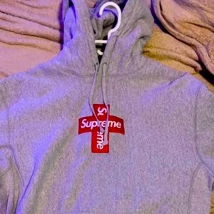 Supreme Cross Box Logo Hooded Sweatshirt (L)